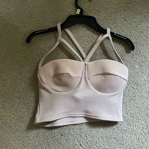 going out nude crop top